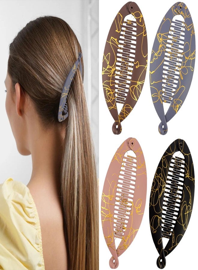 Hapdoo 4PCS Banana Clip Hair Clips for Thick Thin Hair, Strong Hold Ponytail Bun Holder, Hair Barrettes Styling Accessories - Image 1